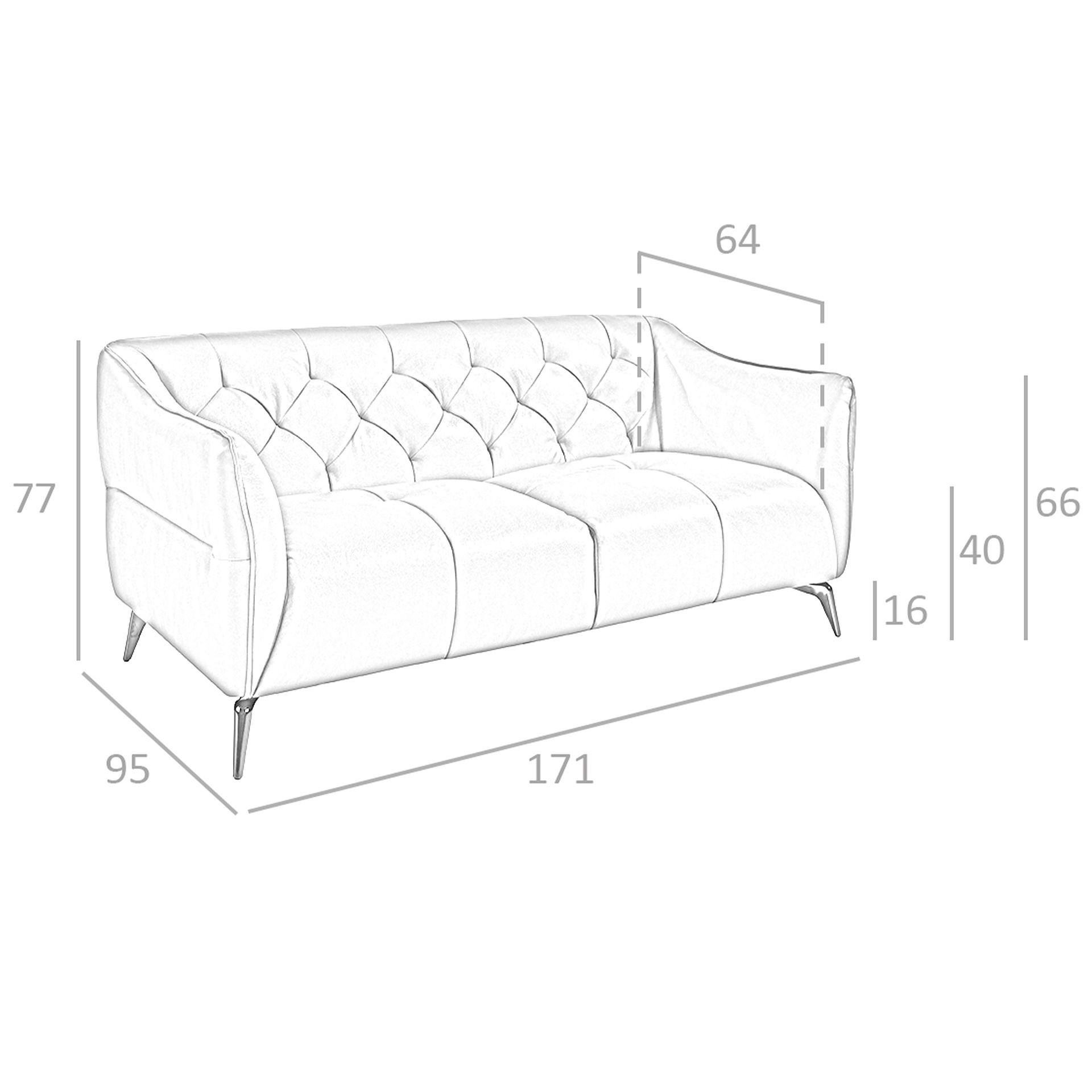 Divano Chester a 2 posti in pelle marrone 6168 7
