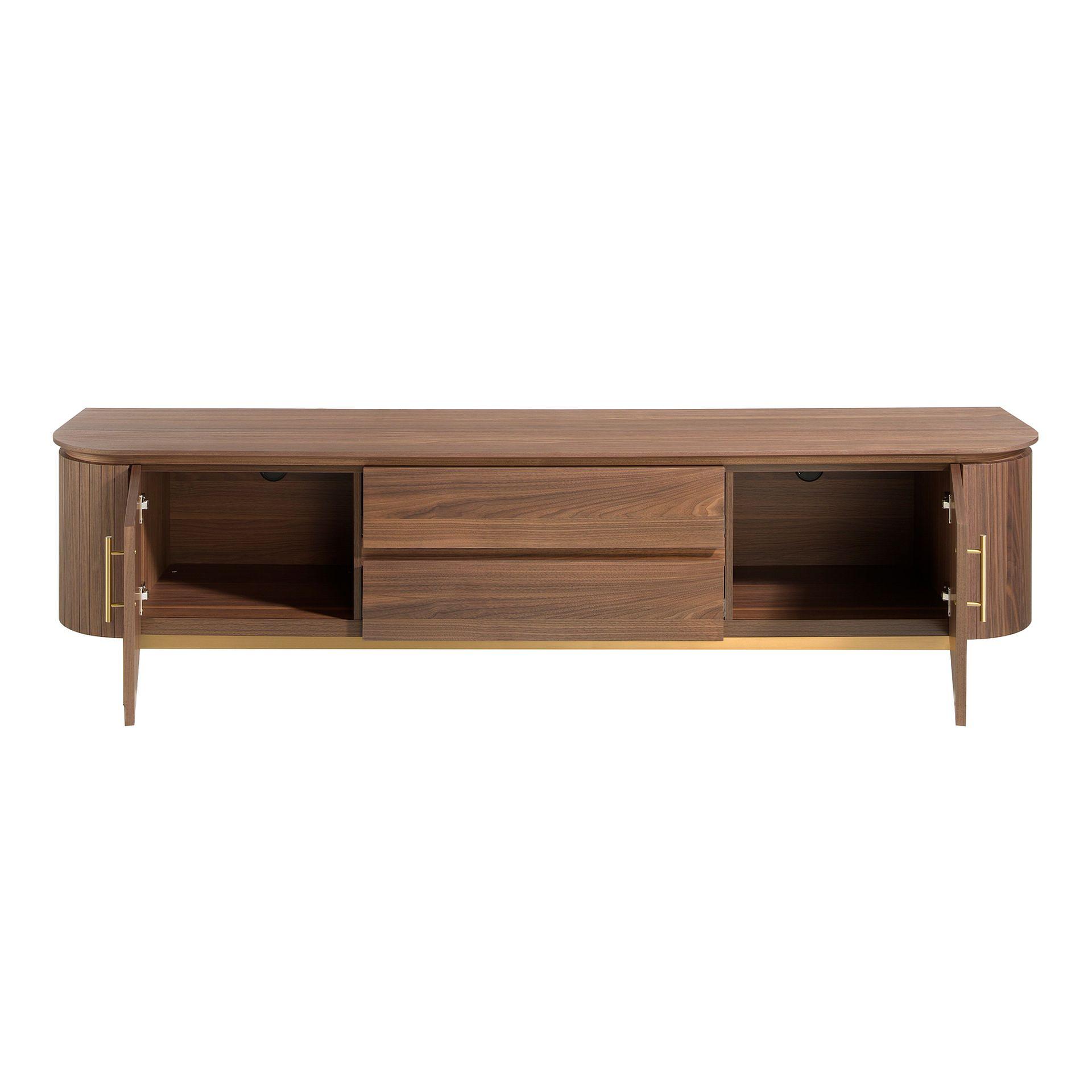 TV Lowboard Walnut Steel Polished Gold 3227 6