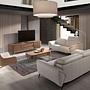 TV Lowboard Walnut Steel Polished Gold 3227 3