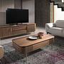 TV-Lowboard Walnuss Stahl Poliert Gold 3227 5