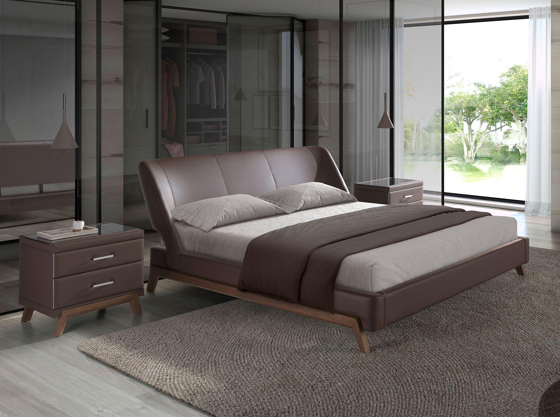 Faux leather bed Chocolate brown 7159 2