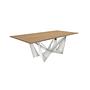 Dining table oak chrome steel 0
