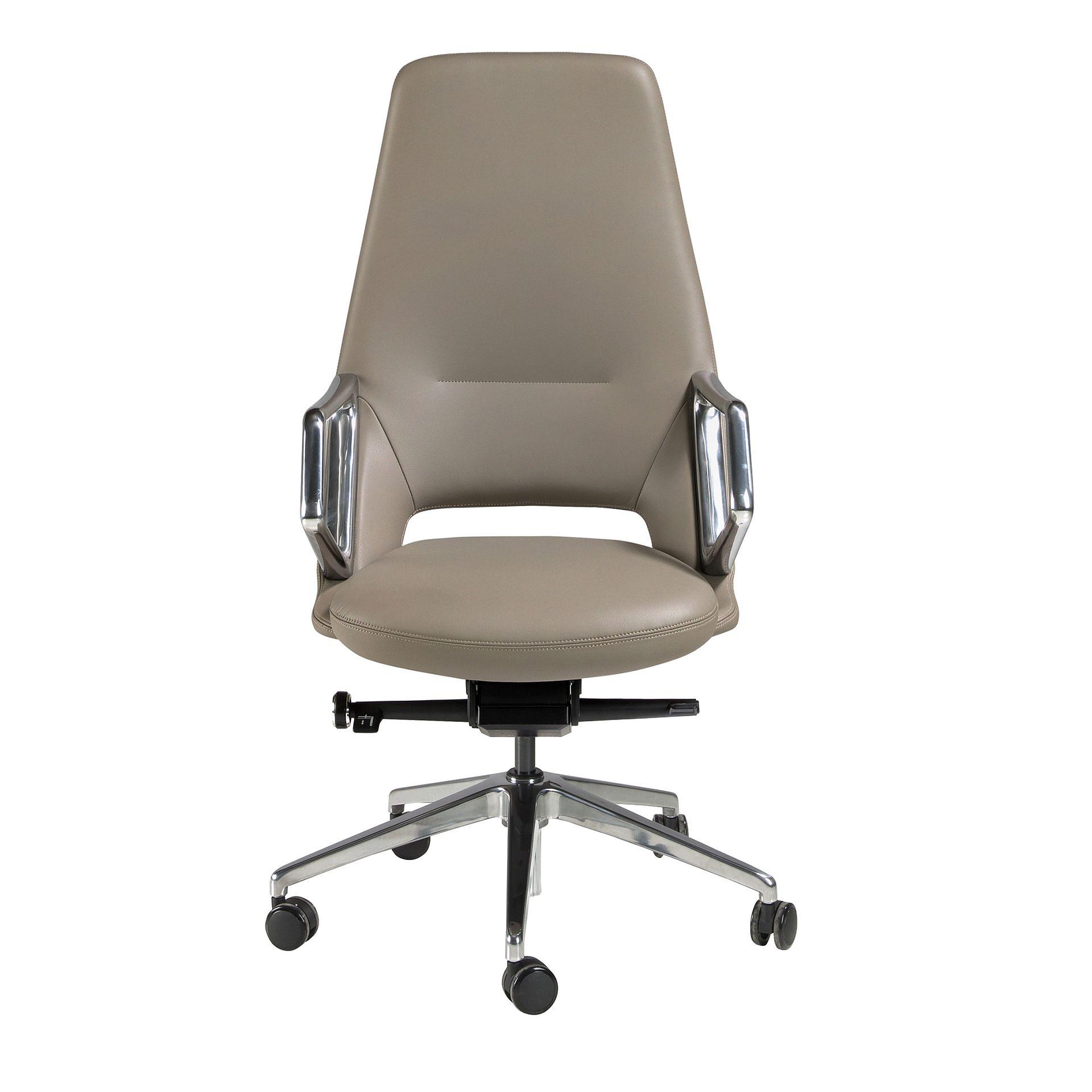 Faux leather desk chair Swivel Grey 4217 1