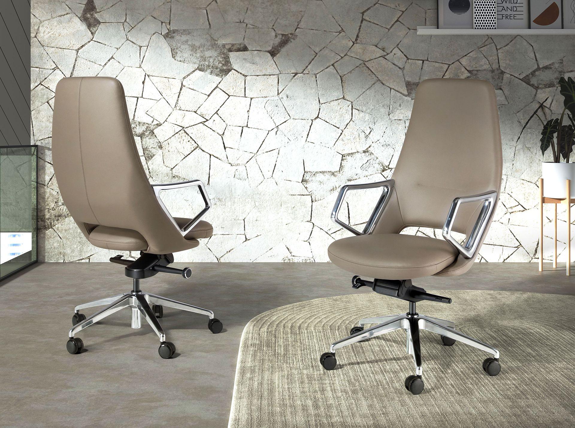 Faux leather desk chair Swivel Grey 4217 2
