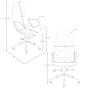 Faux leather desk chair Swivel Grey 4217 7