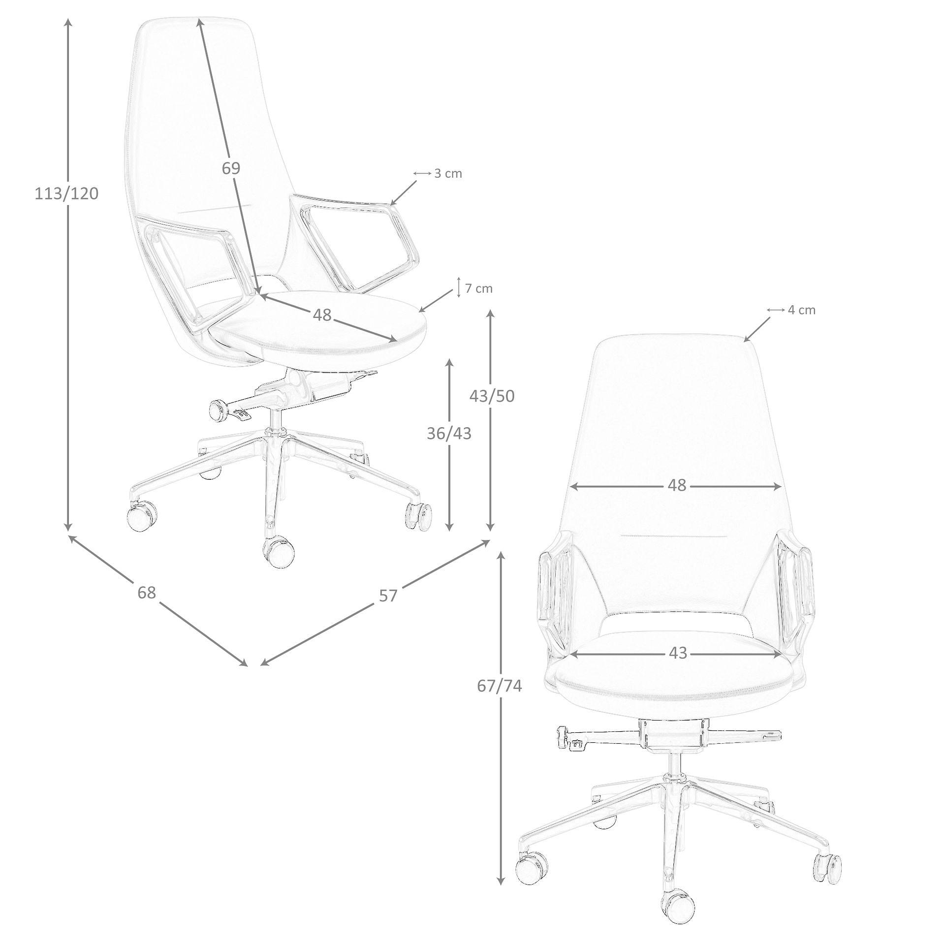Faux leather desk chair Swivel Grey 4217 7