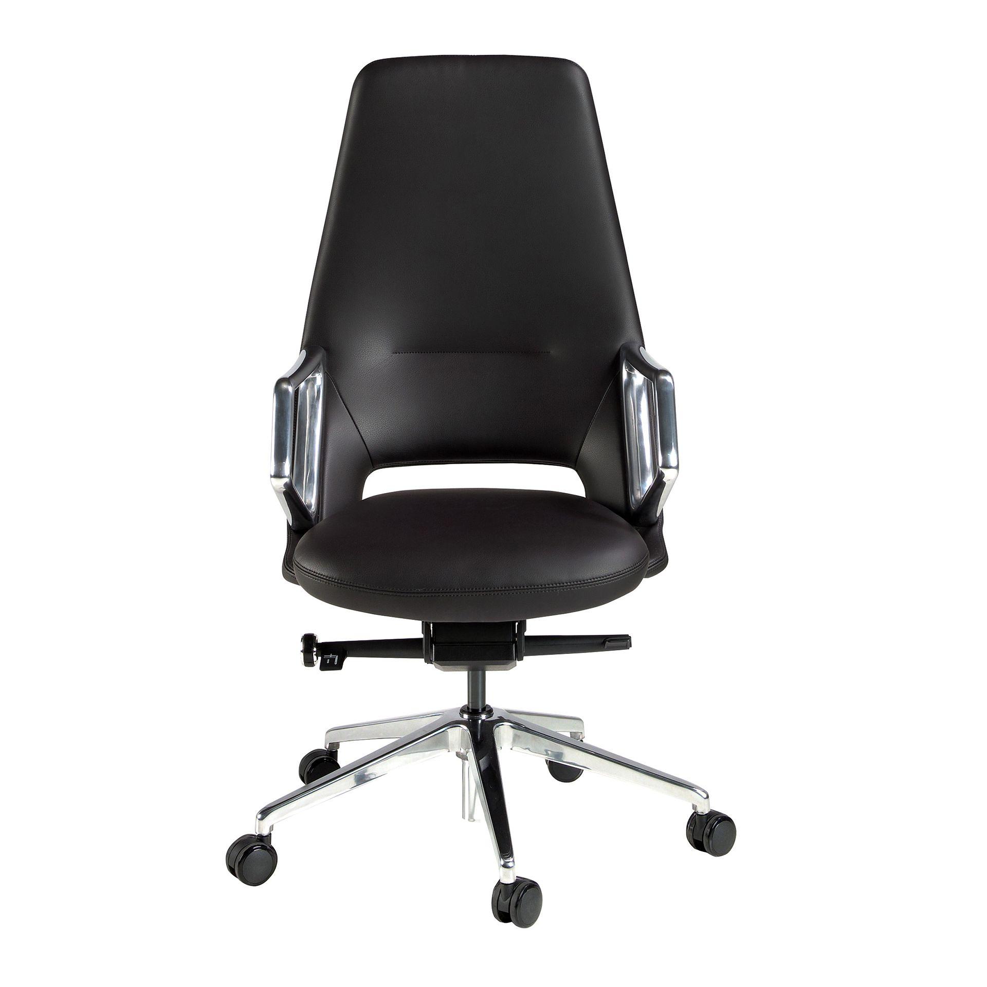 Faux Leather Office Chair Swivel Black 4218 1