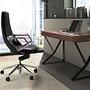 Faux Leather Office Chair Swivel Black 4218 5