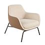 Sessel Stoff Kunstleder Creme Braun 5099 0