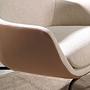 Armchair Fabric Faux Leather Cream Brown 5099 4