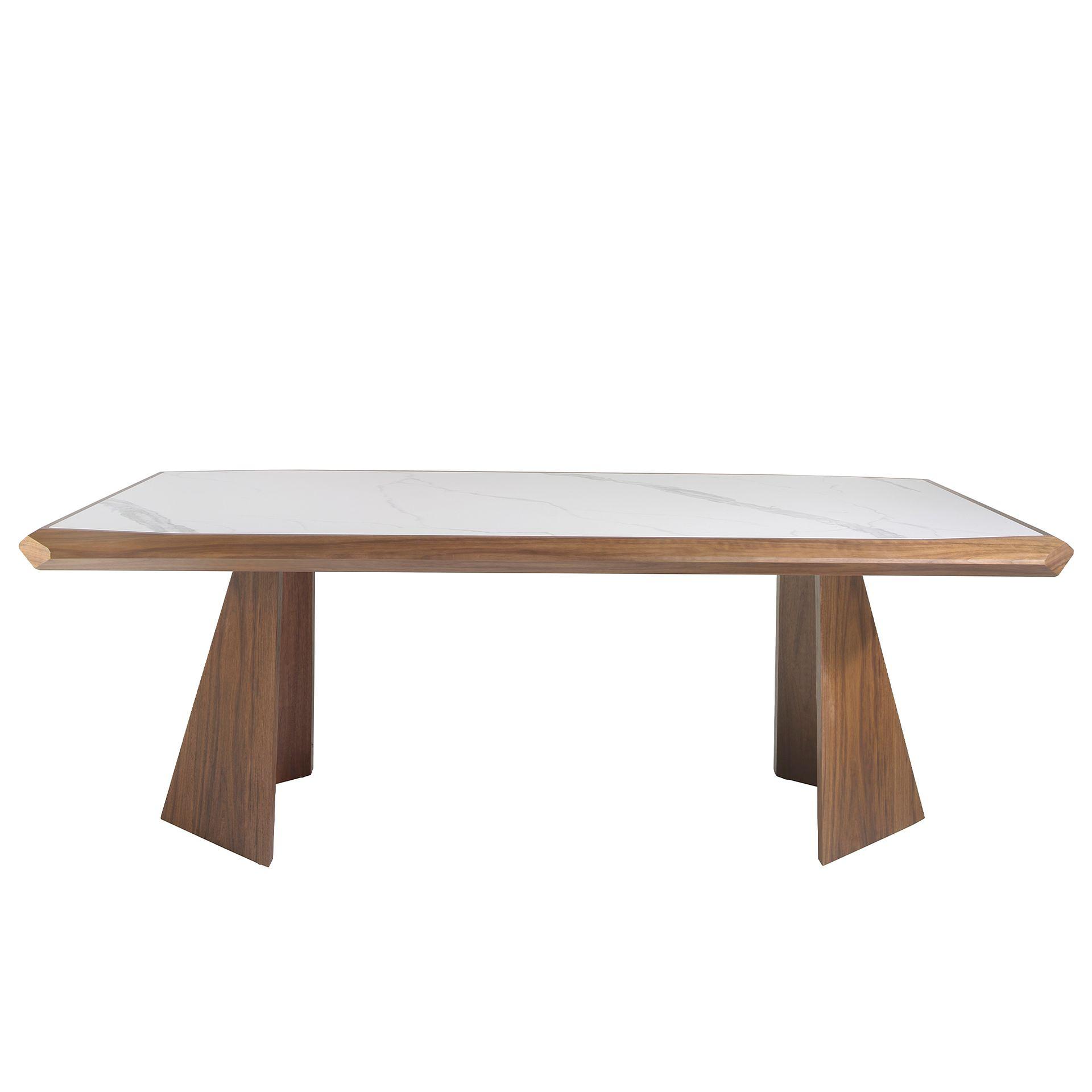 Dining table porcelain marble walnut rectangular 1106 1