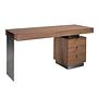 Desk Walnut Steel Polished Darkened 3237 0