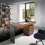 Desk Walnut Steel Polished Darkened 3237 2