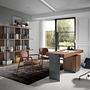 Desk Walnut Steel Polished Darkened 3237 3