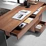Desk Walnut Steel Polished Darkened 3237 4