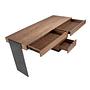Desk Walnut Steel Polished Darkened 3237 7