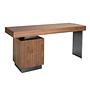 Desk Walnut Steel Polished Darkened 3237 5