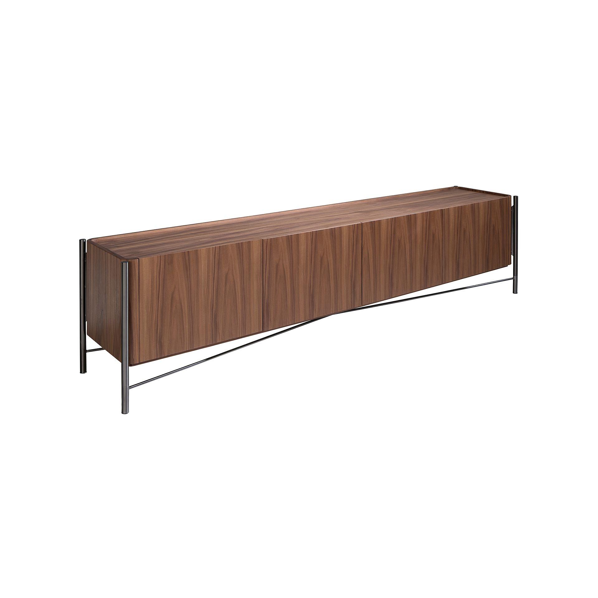 TV Stand Walnut Steel Dark 3240 0