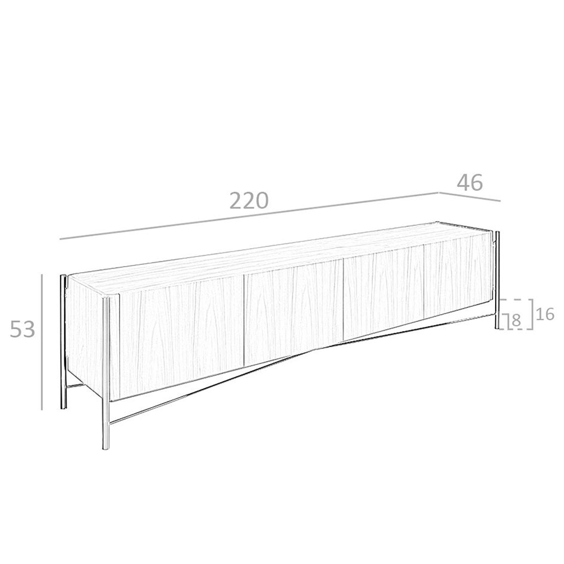 TV Stand Walnut Steel Dark 3240 7