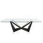 Dining Table Tempered Glass Steel Black Rectangular 1128 1