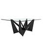 Dining Table Tempered Glass Steel Black Rectangular 1128 5