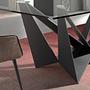 Dining Table Tempered Glass Steel Black Rectangular 1128 4
