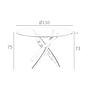 Dining Table Tempered Glass Steel White 1138 Ø110cm 8