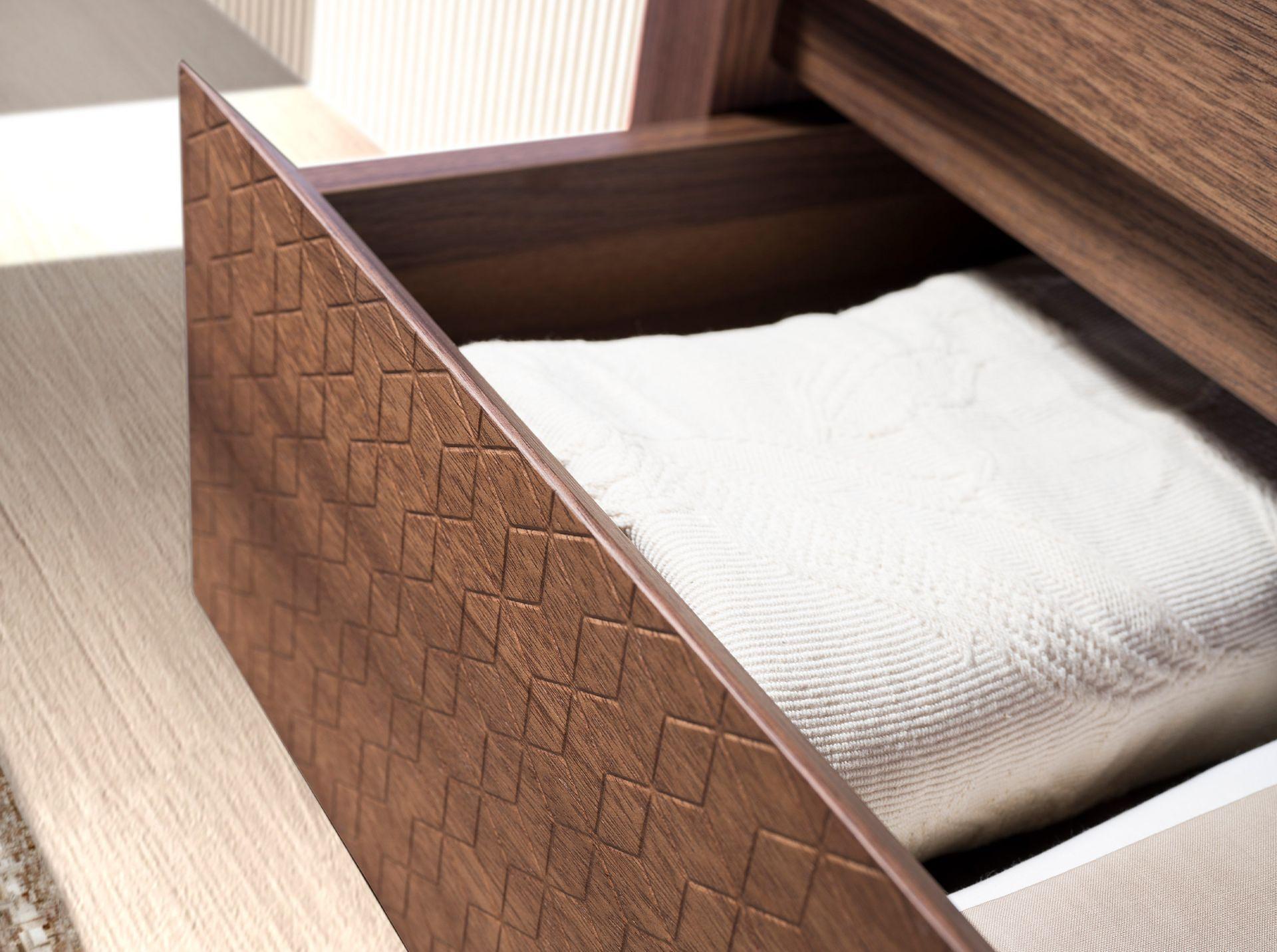 Chest of drawers with porcelain marble top walnut metal 7153 4