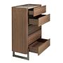 Chest of drawers with porcelain marble top walnut metal 7153 6