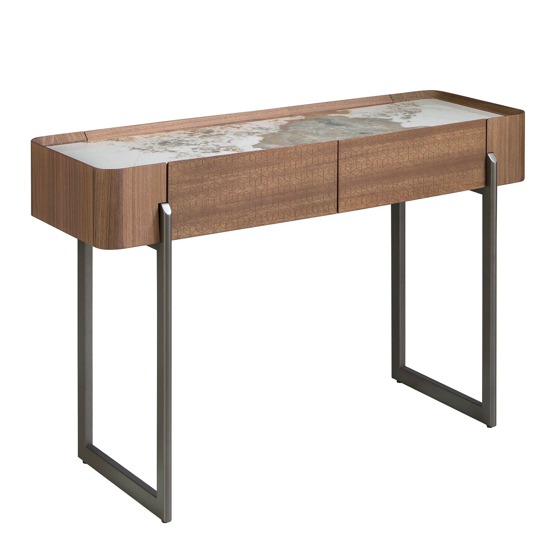 Console table porcelain marble walnut metal steel 3254 0