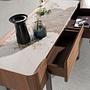 Consolle in marmo porcellanato noce acciaio metallico 3254 4