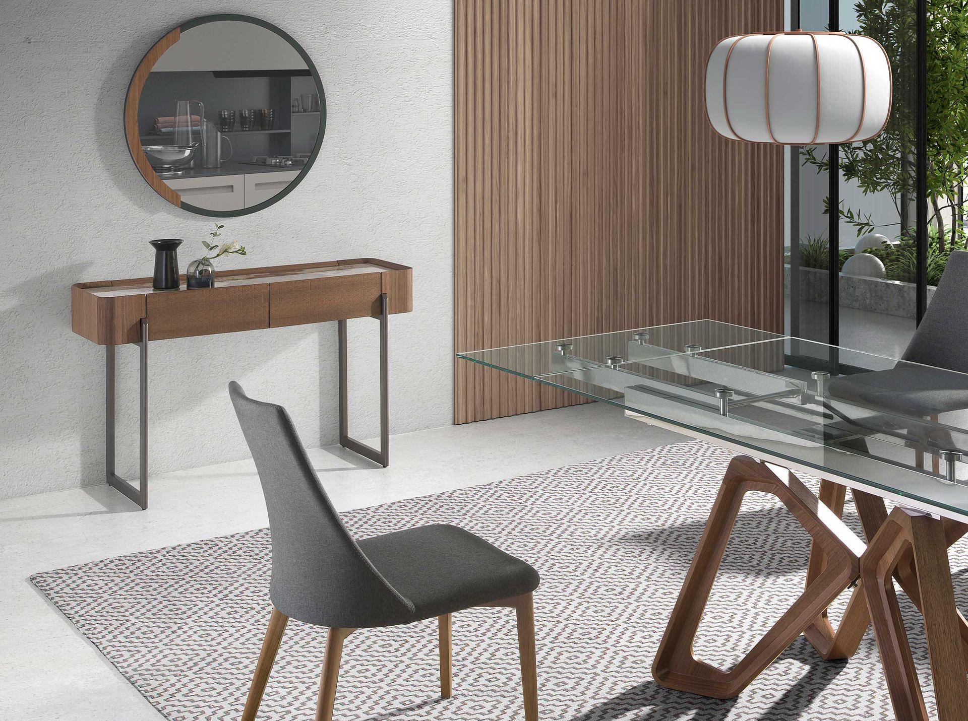 Console table porcelain marble walnut metal steel 3254 2