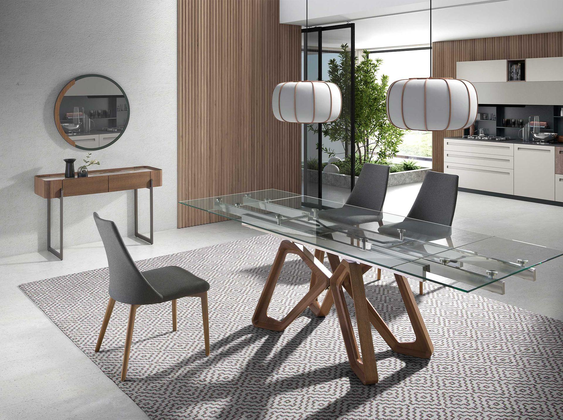 Console table porcelain marble walnut metal steel 3254 3