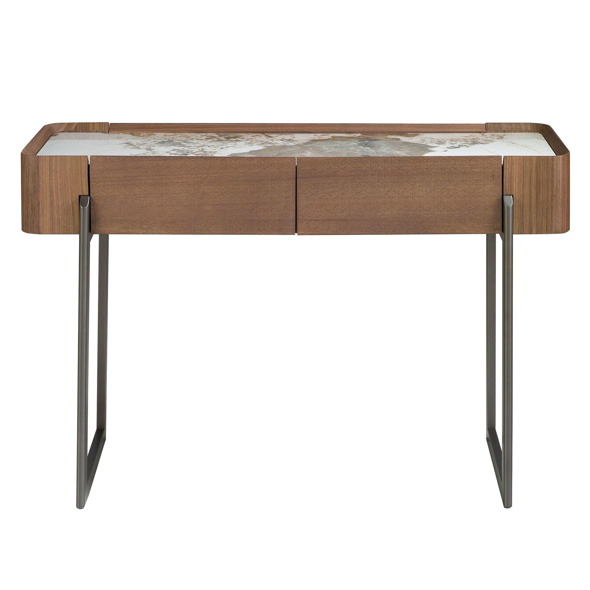 Console table porcelain marble walnut metal steel 3254 1