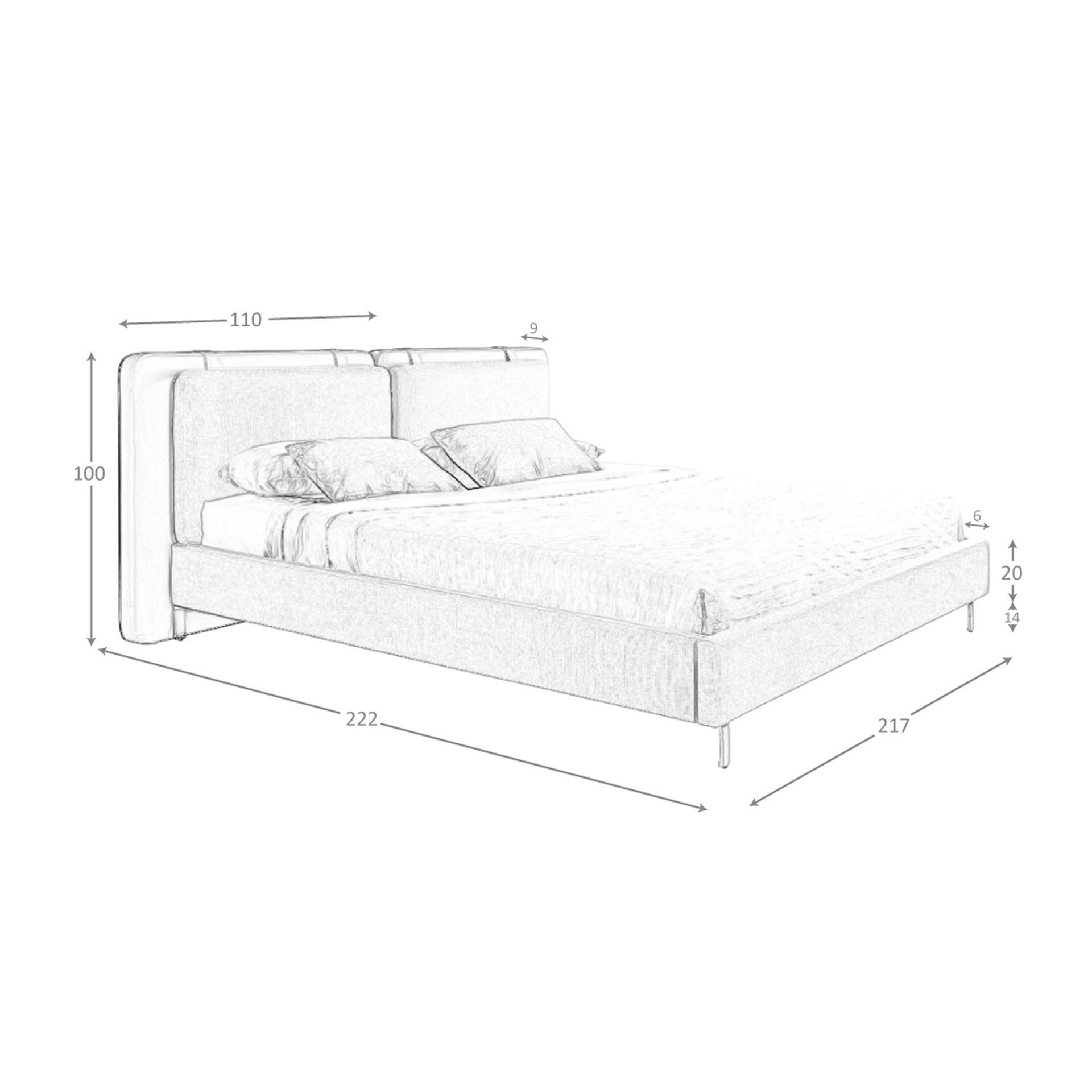 Bed Mink Faux Leather Fabric Grey 7154 8