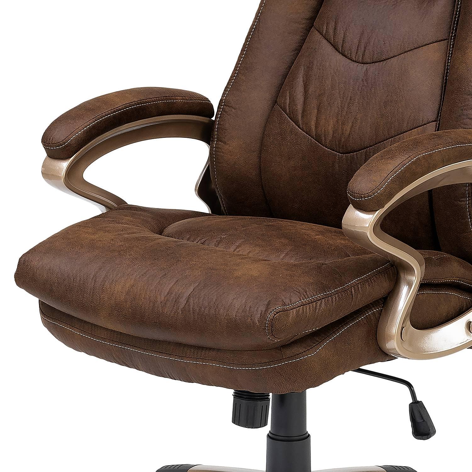 Loman Office Chair Microfiber Plastic Brown 3