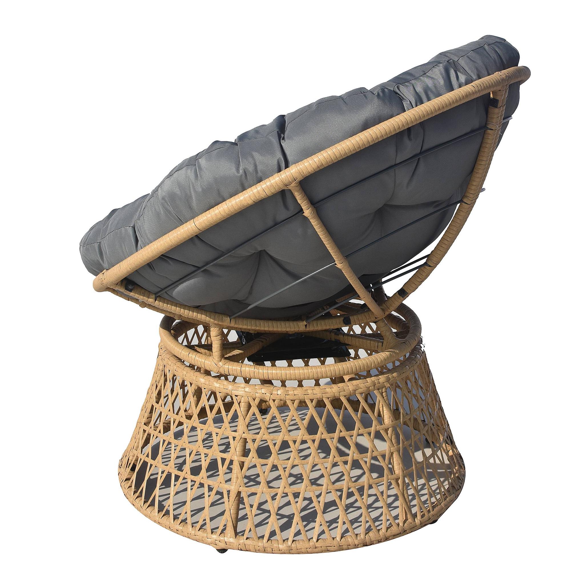 Dogger Gartensessel Polyrattan Braun Grau 4