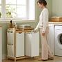Kabai Laundry Basket Bamboo White 2