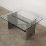 Coffee table glass stone metal 1960s 4