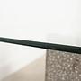 Coffee table glass stone metal 1960s 10