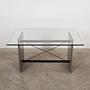 Coffee table glass stone metal 1960s 3