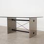 Coffee table glass stone metal 1960s 5