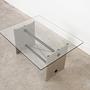 Coffee table glass stone metal 1960s 6