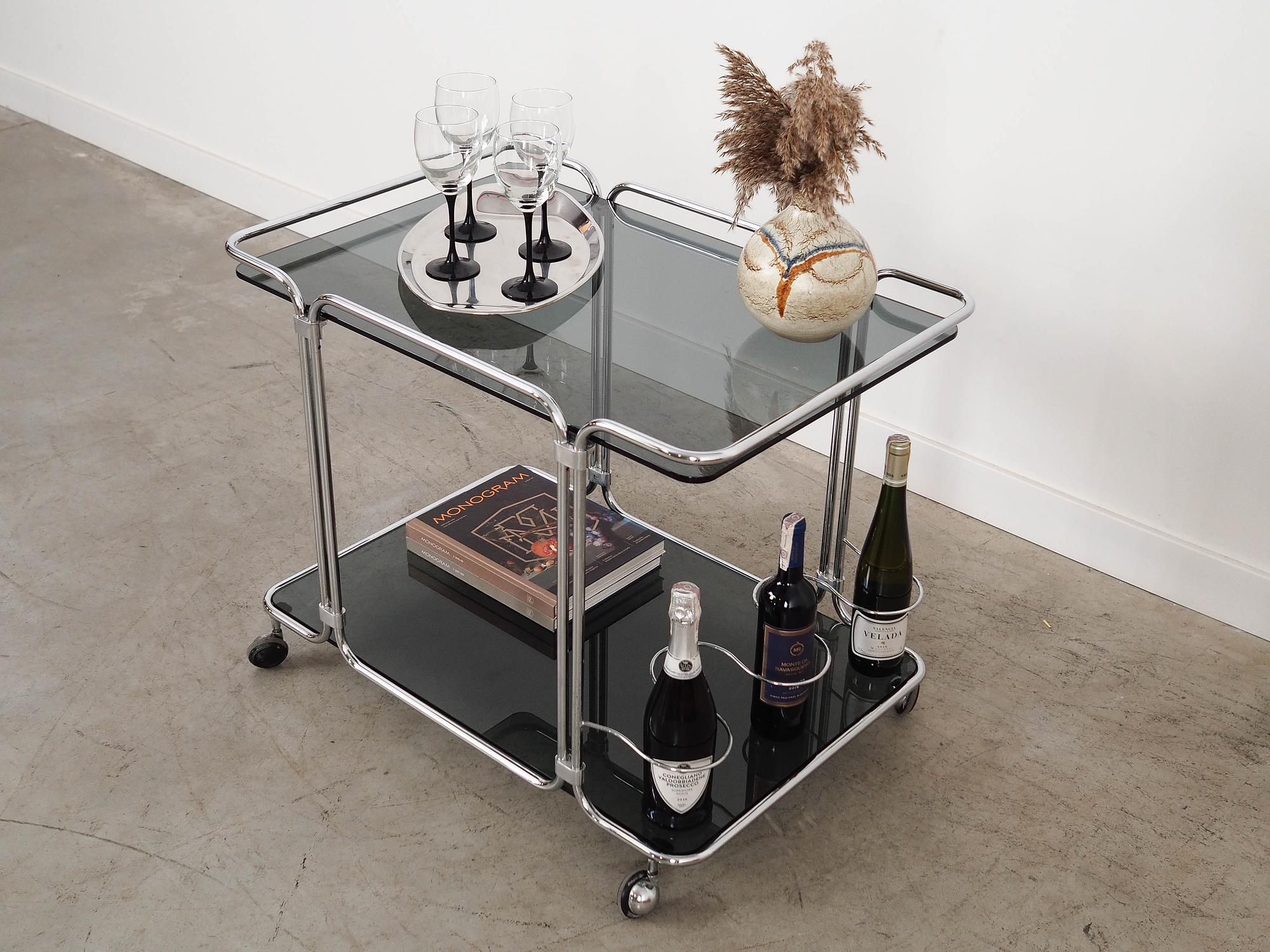 Bar cabinet glass metal 1970s 7