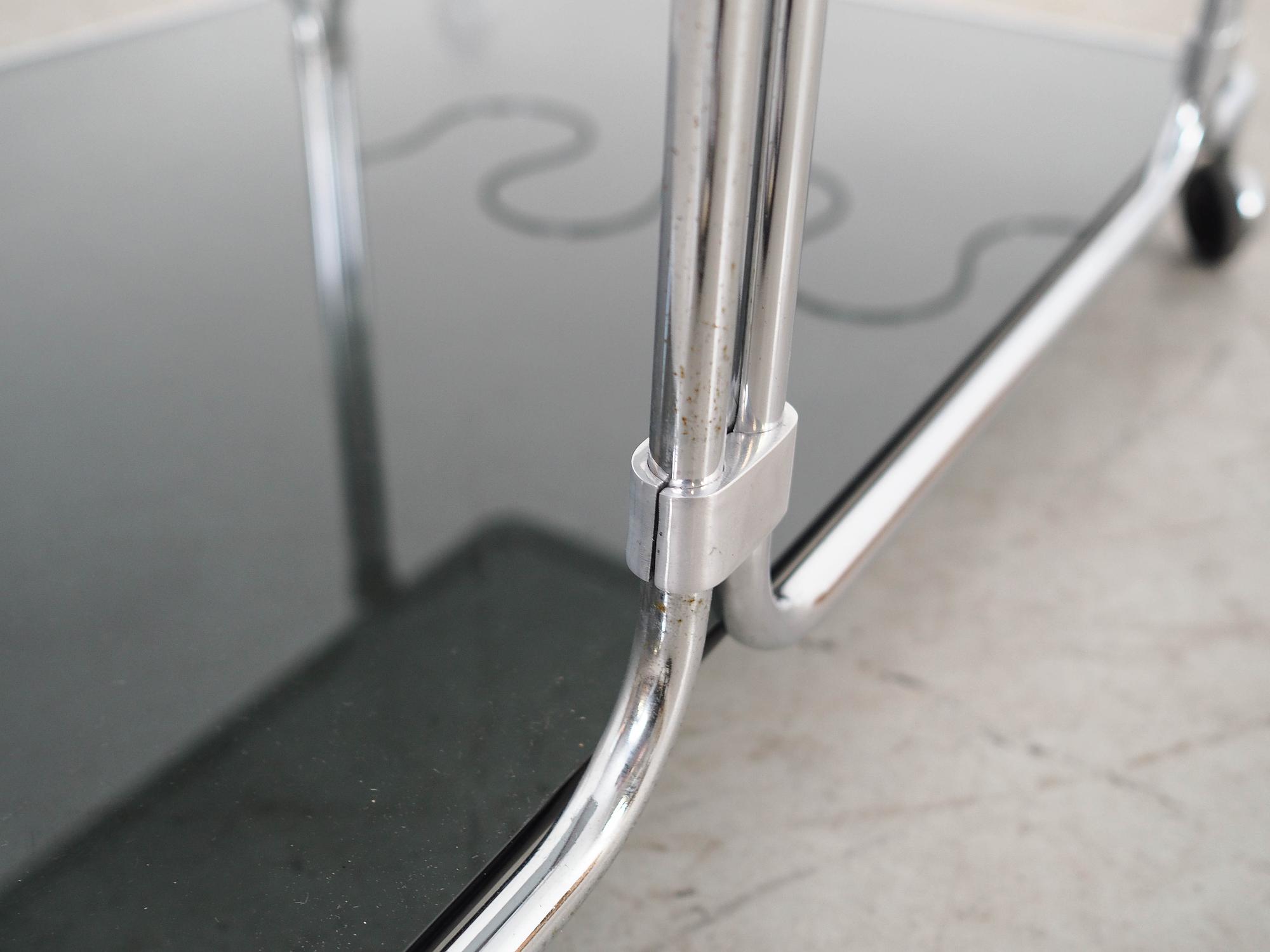 Barschrank Glas Metall 1970er Jahre 12