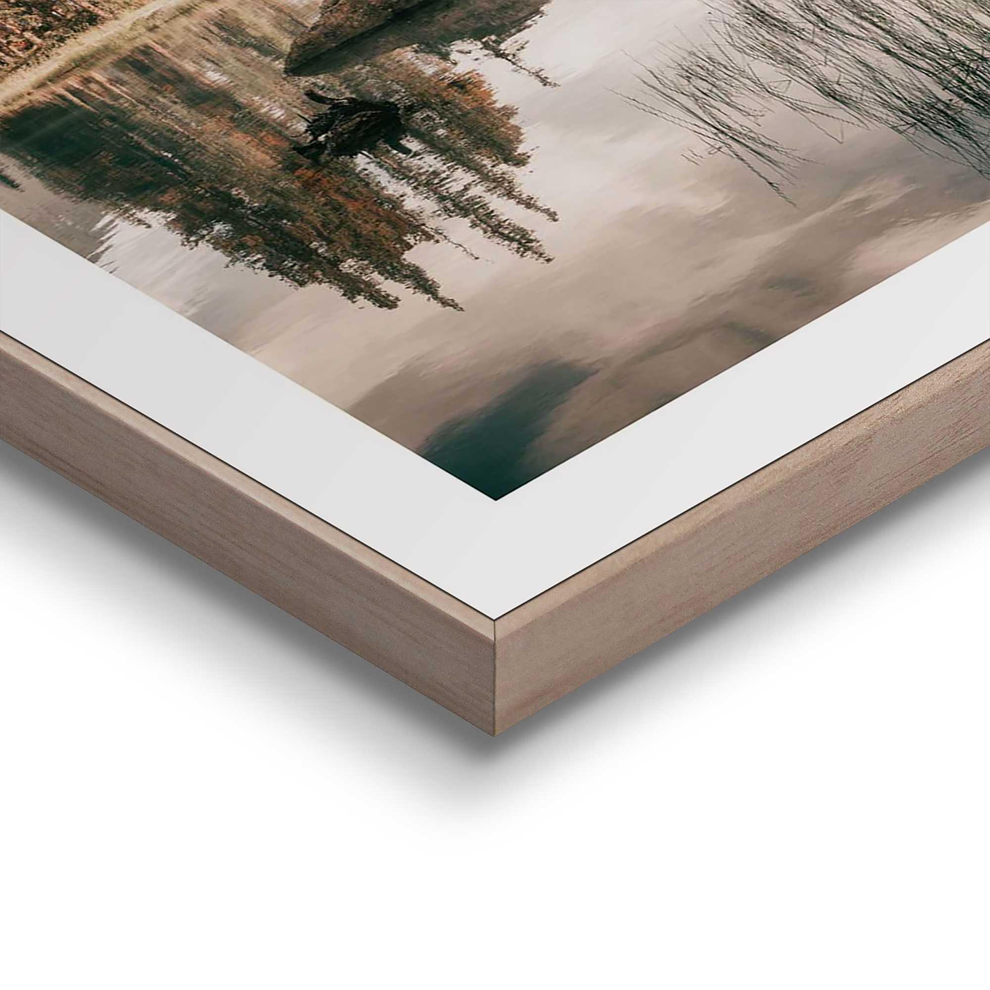 Mountain Lake Art Print MDF Beige 4