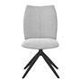 2x Terura Upholstered Chair Chenille Iron Light Grey Black 2