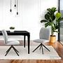 2x Terura Upholstered Chair Chenille Iron Light Grey Black 1