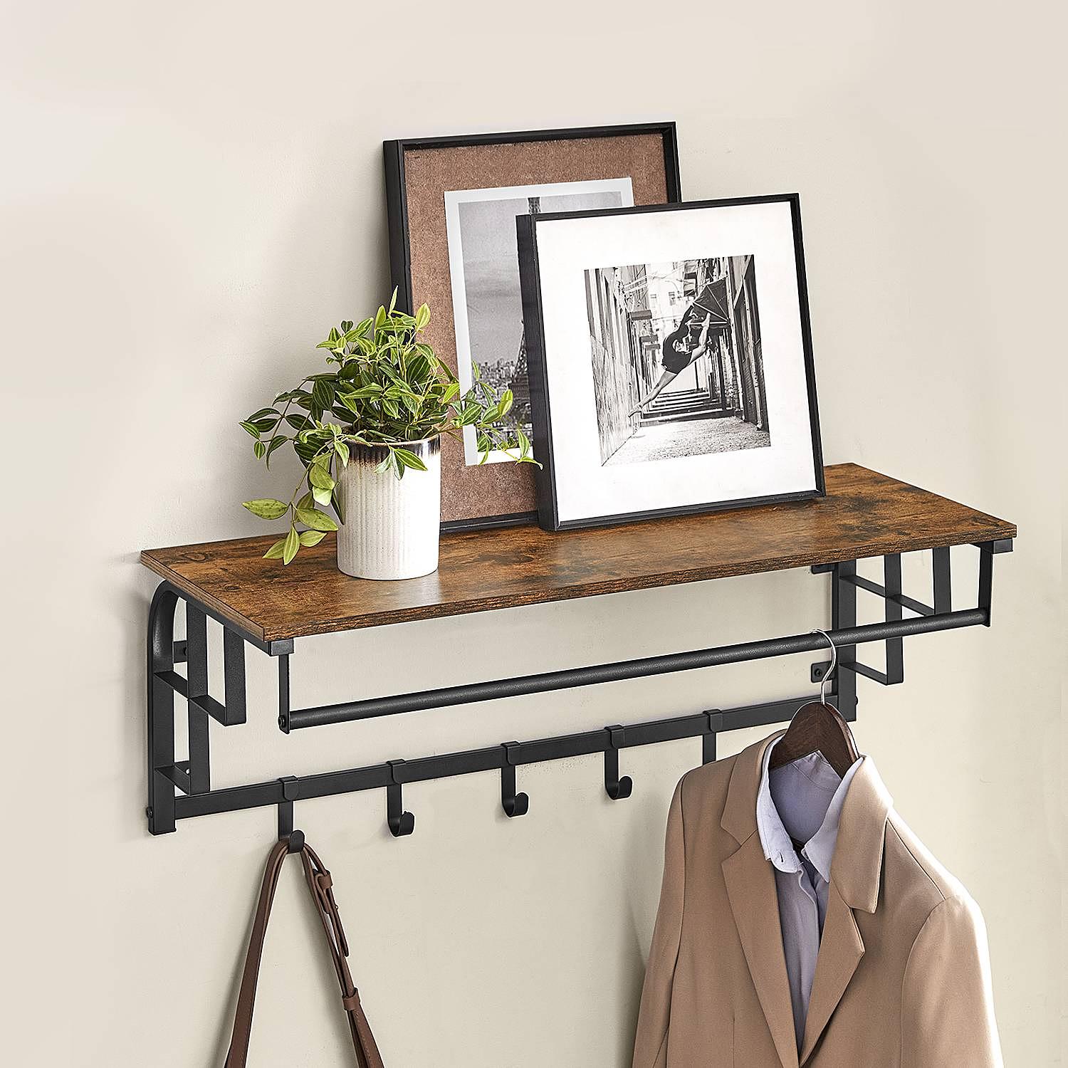 Montevallo Wall Coat Rack Dark Brown Black 2