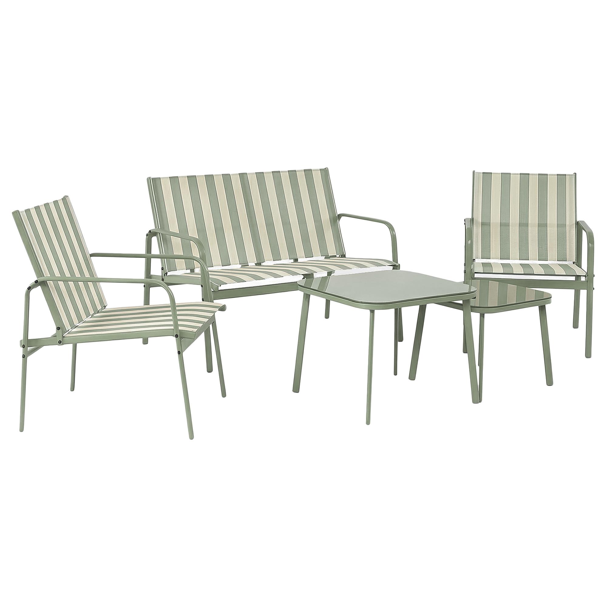 Vinoa Seating Group Set of 5 Steel Green White 3